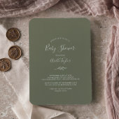 Minimale lebben | Donkergroen Baby shower Kaart