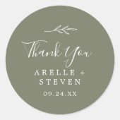 Minimale lebben | Donkergroen Dank u voor de Stick Ronde Sticker (Voorkant)
