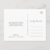 Minimale lebben | Donkergroen dankjewel Briefkaart (Achterkant)