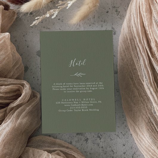 Minimale lebben | Donkergroen hotel Informatiekaartje