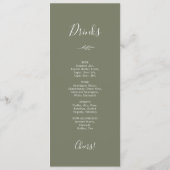 Minimale lebben | Donkergroen menu voor eten en Dr (Achterkant)