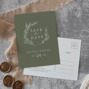 Minimale lebben   Donkergroen sparen de Datum Uitnodiging Briefkaart