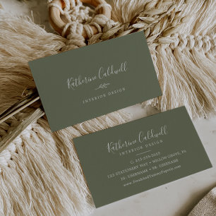 Minimale lebben Donkergroen Visitekaartje