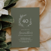 Minimale lebben | Donkergroene 40e verjaardag Kaart