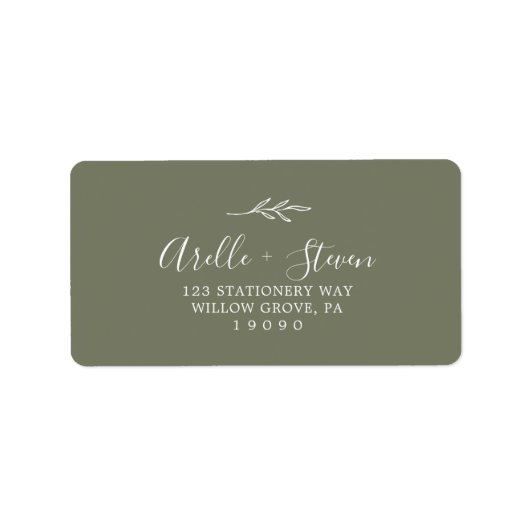 Minimale lebben | Donkergroene Adresetiketten Etiket (Voorkant)