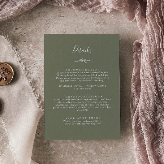 Minimale lebben | Donkergroene details Informatiekaartje