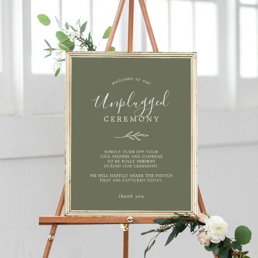 Minimale lebben | Donkergroene unplugged Ceremony Poster