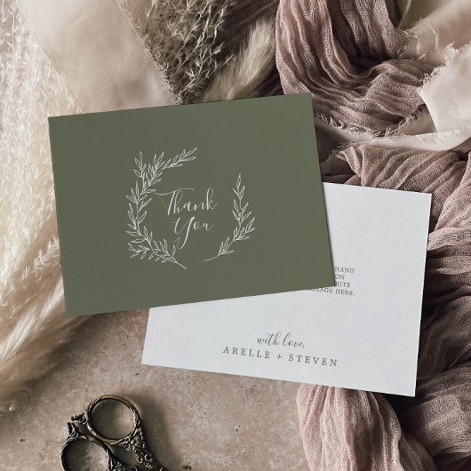 Minimale lebben | Donkergroene vlakte Bedankkaart