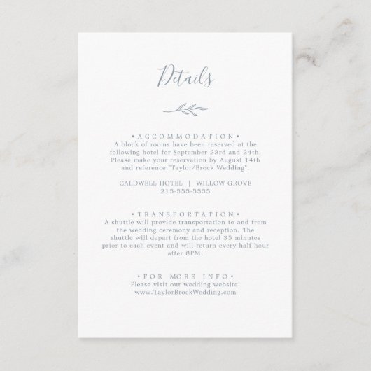 Minimale lebben | Dusty Blue Details Enclosure Kaa Informatiekaartje (Voorkant)