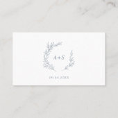 Minimale lebben | Dusty Blue Flat Wedding Plaatskaartje (Achterkant)