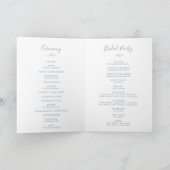 Minimale lebben | Dusty Blue Folded Wedding Programma (Binnen)