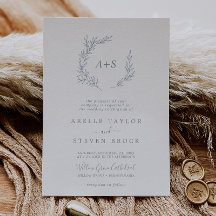 Minimale lebben | Dusty Blue Formal Monogram Wedde