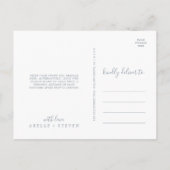 Minimale lebben | Dusty Blue Hartelijk dank Briefk Briefkaart (Achterkant)