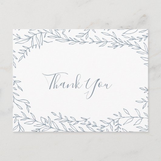 Minimale lebben | Dusty Blue Hartelijk dank Briefk Briefkaart (Voorkant)