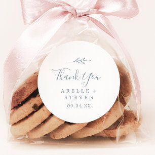 Minimale lebben   Dusty Blue Hartelijk dank voor S Ronde Sticker