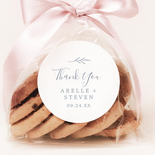 Minimale lebben | Dusty Blue Hartelijk dank voor S Ronde Sticker