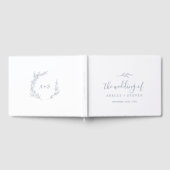 Minimale lebben | Dusty Blue Monogram Ruwelijk Gastenboek (Volledig)