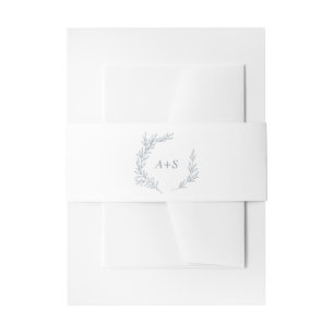 Minimale lebben Dusty Blue Monogram Weddenschap Uitnodigingen Wikkel