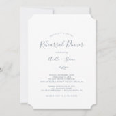 Minimale lebben | Dusty Blue Rehearsal Dinner Kaart (Voorkant)