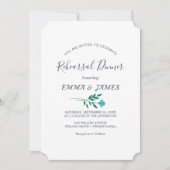 Minimale lebben | Dusty Blue Rehearsal Dinner Kaart (Voorkant)
