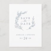Minimale lebben | Dusty Blue Save the Date Uitnodiging Briefkaart (Voorkant)