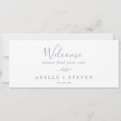 Minimale lebben | Dusty Blue Seating Chart Header (Achterkant)