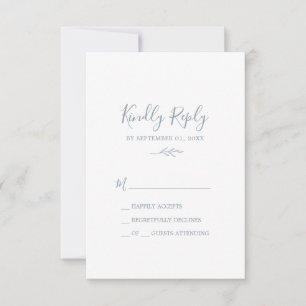 Minimale lebben   Dusty Blue Simple RSVP-kaart RSVP Kaartje
