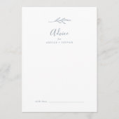 Minimale lebben | Dusty Blue Wedding Advieskaart (Voorkant)