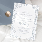 Minimale lebben | Dusty Blue Wedding Kaart