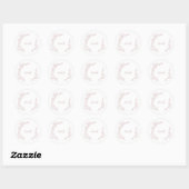 Minimale lebben | Dusty Roos Monogram Envelope Sea Ronde Sticker (Vel)
