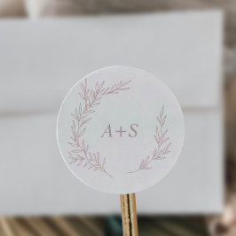 Minimale lebben | Dusty Roos Monogram Envelope Sea Ronde Sticker