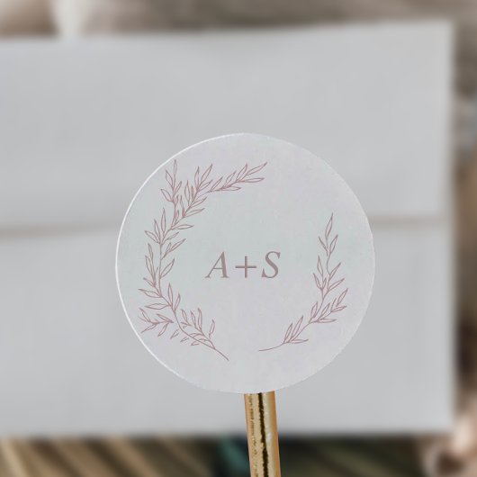 Minimale lebben | Dusty Roos Monogram Envelope Sea Ronde Sticker