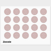 Minimale lebben | Dusty Roos Wedding Envelope-zege Ronde Sticker (Vel)
