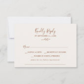 Minimale lebben | Eis van Boho Cream-voeding RSVP Kaartje (Voorkant)