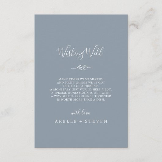 Minimale lebben | Goed voor blauwe en witte bruilo Informatiekaartje (Voorkant)