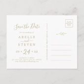 Minimale lebben | Gold Save the Date Uitnodiging Briefkaart (Achterkant)