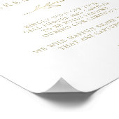 Minimale lebben | Gold Unplugged Ceremony Sign Poster (Hoek)