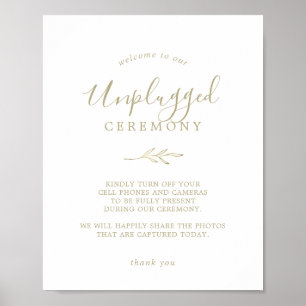 Minimale lebben   Gold Unplugged Ceremony Sign Poster