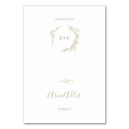 Minimale lebben | Gold Wedding Place Cards Kaart (Voorkant)