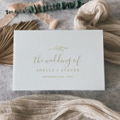 Minimale lebben | Goudmonogram rugbruiloft Gastenboek