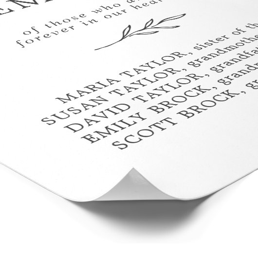 Minimale lebben | Gray in Loving Memory Memorial S Poster (Hoek)