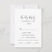 Minimale lebben | Keuze uit donkergrijs menu RSVP- (Voorkant)