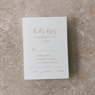 Minimale lebben   Keuze uit Gold Menu RSVP-kaart