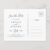 Minimale lebben | Leistblauw Opslaan Datum Uitnodiging Briefkaart (Achterkant)