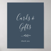 Minimale lebben | Leistblauwe Kaarten en geschenke Poster (Voorkant)