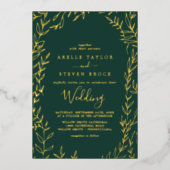 Minimale lebben | Lijst van goudolie Emerald Wedde Folie Uitnodiging (Voorkant)