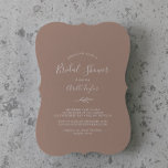 Minimale lebben | Neutrale bridale Shower Invitati Kaart<br><div class="desc">Deze minimale blaadneutrale doucheuitnodiging is perfect voor een boho trouwdouche. Het ontwerp is voorzien van een eenvoudig groen bladsilhouet in een rijke natuurlijke toon met een minimalistische woestijnbohse stijl.</div>