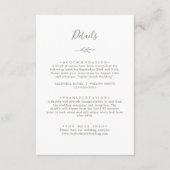 Minimale lebben | Olijfgroen — Gegevens Informatiekaartje (Voorkant)