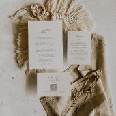 Minimale lebben | Olijfgroen traditioneel huwelijk Kaart