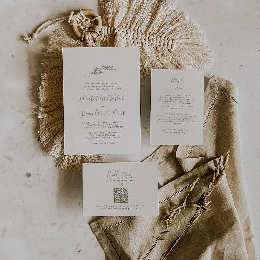 Minimale lebben | Olijfgroen traditioneel huwelijk Kaart